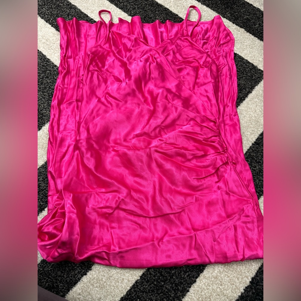 Zara Hot Pink Silky Slip Dress